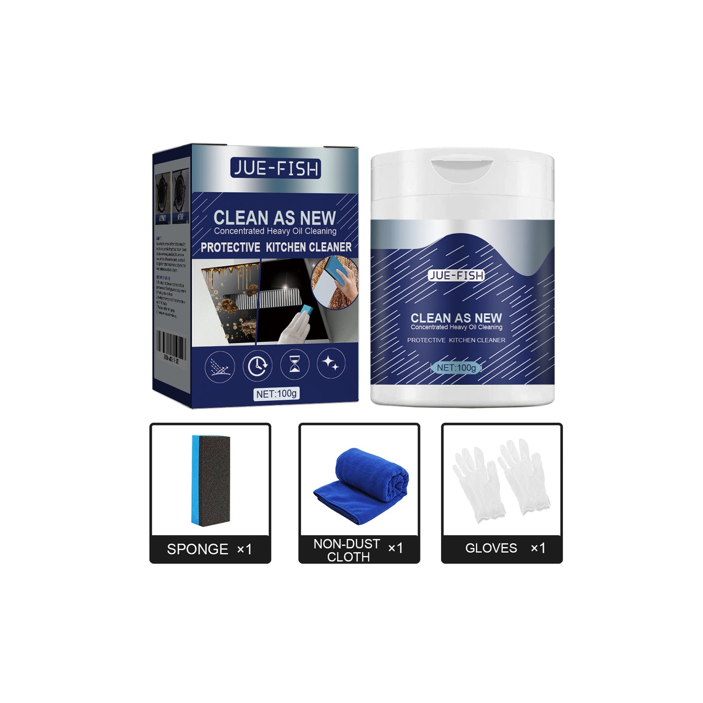 Kitchen Protective Cleaning Powder, Kitchen Range Hood Stove Faucet Oil Dirt Cleaning Powder